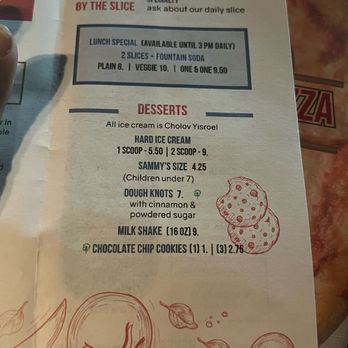 Ben Yehuda Pizza - Desserts page - menu - Pizza Near Me - Silver Spring, Maryland