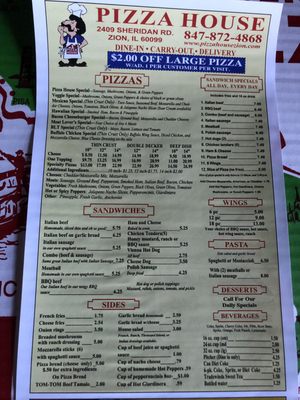 Menu photo 3 Pizza House Zion, IL