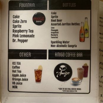 Amigo Cafe - Beverage Menu - Mexican Near Me - Kayenta, Arizona