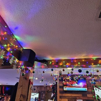 KC's Cabin - christmas lights on the ceiling - Bars Near Me - Spring Grove, Illinois