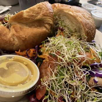 Manatee Cafe - Egg Salad on a crescent roll with side salad - Breakfast & Brunch Near Me - Saint Augustine, Florida