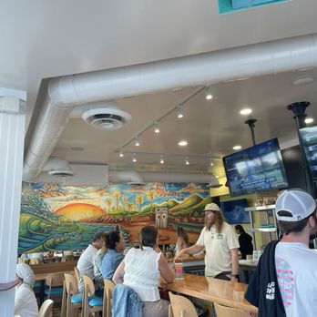 Board & Brew - Laguna Beach - Beautiful indoor mural - Fast Food Near Me - Laguna Beach, California