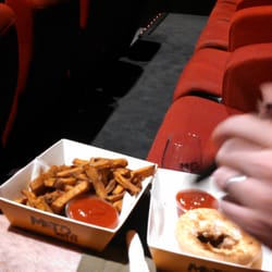 Metro by Hoyts - Having to balance this food on our laps was less exciting.  Pies were good.  I wouldn't get the kumara fries again.