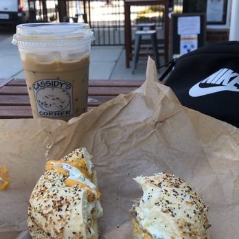 Cassidy’s Corner Cafe - Signature iced coffee and Joe's bagel sandwich DELISH! - Cafes Near Me - Long Beach, California Cassidy’s Corner Cafe - Signature iced coffee and Joe's bagel sandwich DELISH! - Cafes Near Me - Long Beach, California