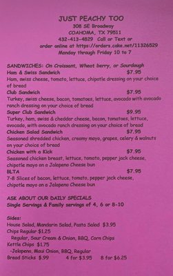 Menu photo 4 Just Peachy Too Coahoma, TX Menu photo 4 Just Peachy Too Coahoma, TX