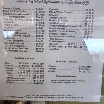 Dante's Pasta Shop - July 2022 price list - Pasta Shops Near Me - Yonkers, New York Dante's Pasta Shop - July 2022 price list - Pasta Shops Near Me - Yonkers, New York