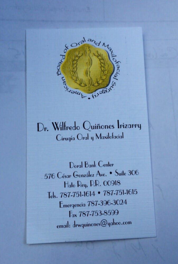 WILFREDO QUIÑONES IRIZARRY, DDS Updated September 2024 576 Ave Cesar Gonzalez, Santurce