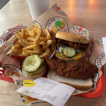 Dave's Hot Chicken - Dave's #3 1 Tender & 1 Slider w/ Fries - Chicken Shop Near Me - Colorado Springs, Colorado Dave's Hot Chicken - Dave's #3 1 Tender & 1 Slider w/ Fries - Chicken Shop Near Me - Colorado Springs, Colorado