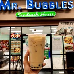 Milk tea with boba balls Milk tea with boba balls