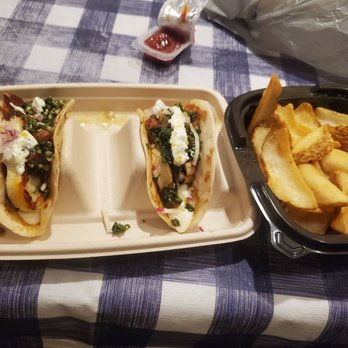 Evette’s - Side of Fries, Two Halloumi Tacos - Mediterranean Near Me - Chicago, Illinois Evette’s - Side of Fries, Two Halloumi Tacos - Mediterranean Near Me - Chicago, Illinois