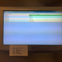 Our Lady of the Lake Surgical Center - Monitor in the Family Waiting Area; no names just codes=discretion/privacy... Way cool
