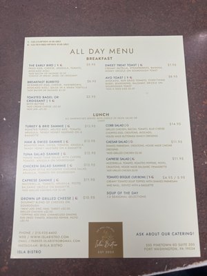 Menu photo 2 Isla Bistro Fort Washington, PA