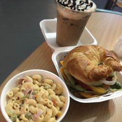 Let’s Coffee - Iced Chocolate Mocha, Veggie Sandwich, pasta salad