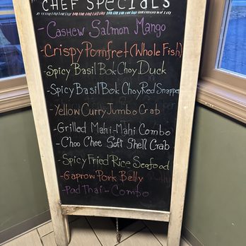 Nicky's Thai Kitchen - Chef specials listing as you walk in - Thai Near Me - Pittsburgh, Pennsylvania