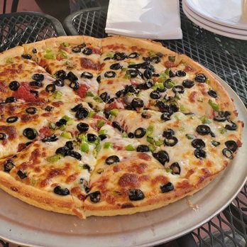 Chicago Connection - Downtown - a pizza with olives and peppers - Pizza Near Me - Boise, Idaho Chicago Connection - Downtown - a pizza with olives and peppers - Pizza Near Me - Boise, Idaho