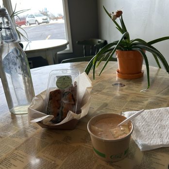 Green is Good by Kate - Cup of curry soup, buffalo cauliflower wrap. Complimentary water. - Wraps Near Me - Crown Point, Indiana Green is Good by Kate - Cup of curry soup, buffalo cauliflower wrap. Complimentary water. - Wraps Near Me - Crown Point, Indiana