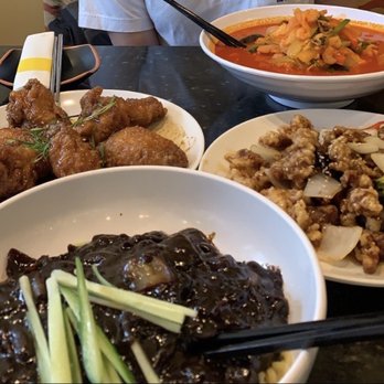 BAB Korean Bistro - KC1. Jjajang Myeon C17. Tangsu Yuk Jjamppong Combo A23. Ganjang Chicken - Korean Near Me - Brookline, Massachusetts BAB Korean Bistro - KC1. Jjajang Myeon C17. Tangsu Yuk Jjamppong Combo A23. Ganjang Chicken - Korean Near Me - Brookline, Massachusetts