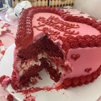Frosted Bakehouse - Red velvet heart shaped cake with buttercream frosting inside - Bakeries Near Me - Phoenix, Arizona