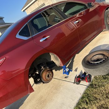 Precision Brakes - Vehicle getting serviced at customers home - Auto Repair Near Me