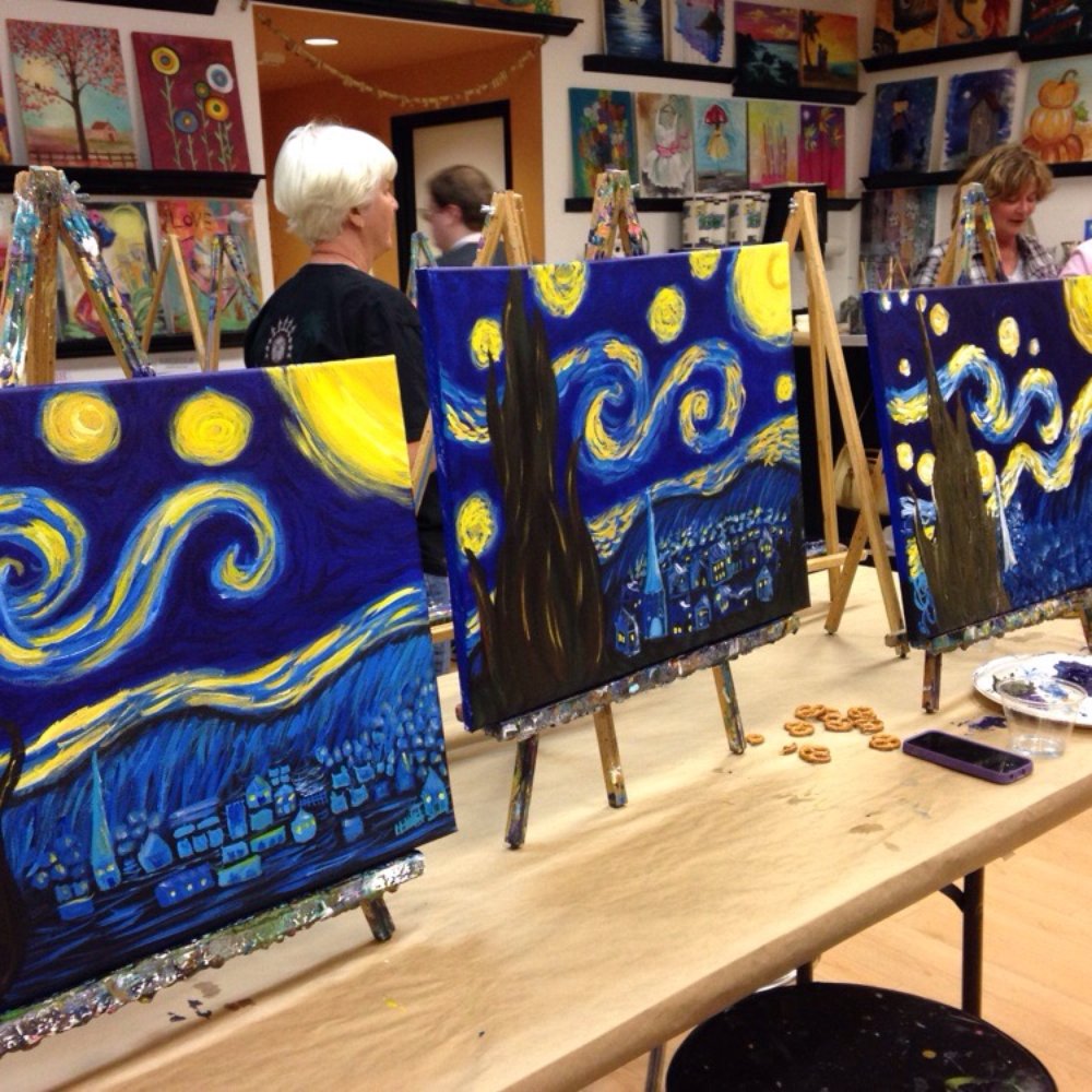 Whimsy Paint and Sip Art Studio - Our versions of starry night - Paint & Sip Near Me - Westminster, Colorado Whimsy Paint and Sip Art Studio - Our versions of starry night - Paint & Sip Near Me - Westminster, Colorado