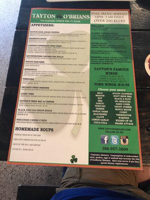 Menu photo 4 Tayton O'Brians New Smyrna Beach, FL Menu photo 4 Tayton O'Brians New Smyrna Beach, FL