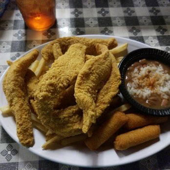 Catfish King Restaurant - Super Catch 8-11 fillets with hushpuppies, fries & red beans w/rice. - Seafood Near Me - Atlanta, Texas