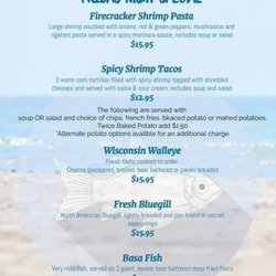 Lady T's Sports Bar - Friday night special seafood menu