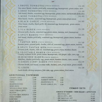Yua Ramen - Menu - Ramen Near Me - Edmonds, Washington Yua Ramen - Menu - Ramen Near Me - Edmonds, Washington