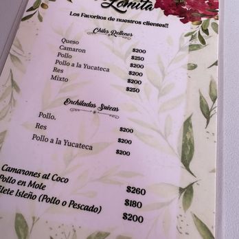 La Lomita - Menu - Seafood Near Me - Isla Mujeres, ROO La Lomita - Menu - Seafood Near Me - Isla Mujeres, ROO