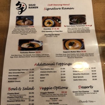 Sojo Ramen - Menu - Ramen Near Me - Las Vegas, Nevada Sojo Ramen - Menu - Ramen Near Me - Las Vegas, Nevada