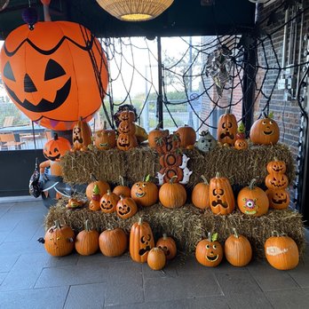 Food Bazaar Supermarket - a display of pumpkins and hay bales - Grocery Near Me - Brooklyn, New York Food Bazaar Supermarket - a display of pumpkins and hay bales - Grocery Near Me - Brooklyn, New York