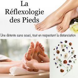 Isabelle Nazon - Réflexologie des pieds avec un bain de pieds infusé d'un bouquet herboriste et d'huiles essentielles.