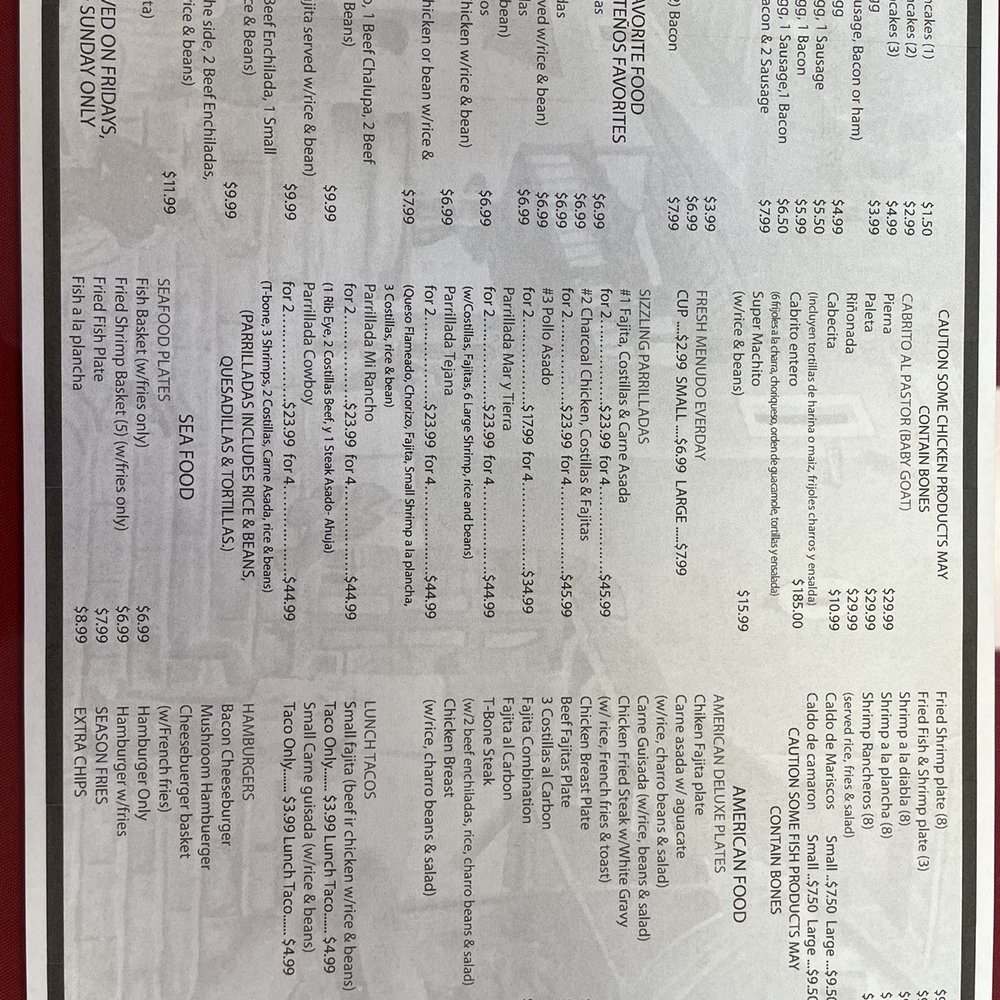 Los Nortenos Mexican Restaurant - the menu - Mexican Near Me - Harlingen, Texas