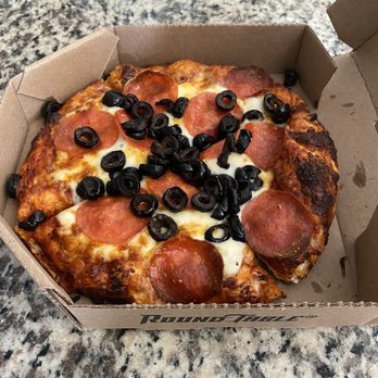 Round Table Pizza - Personal pepperoni & olive - Pizza Near Me - Huntington Beach, California Round Table Pizza - Personal pepperoni & olive - Pizza Near Me - Huntington Beach, California