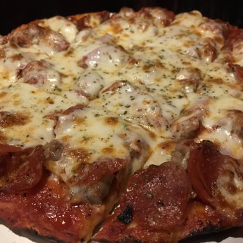 JJ Twig's - Pepperoni and sausage pizza. So cheesy! - Pizza Near Me - O Fallon, Missouri