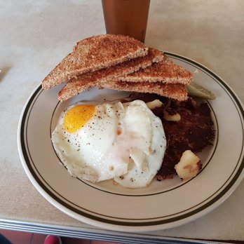 Palace Diner - Corned beef hash with eggs and toast. $13.50 - Breakfast & Brunch Near Me - Biddeford, Maine Palace Diner - Corned beef hash with eggs and toast. $13.50 - Breakfast & Brunch Near Me - Biddeford, Maine