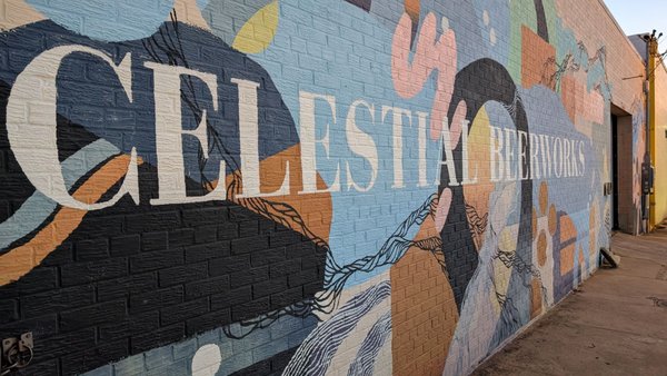 Celestial Beerworks beer flight featuring various hazy IPAs