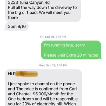 Topanga Properties - Text msg demand for $800 more for already ridiculous price - Real Estate Agents Near Me - Topanga, California