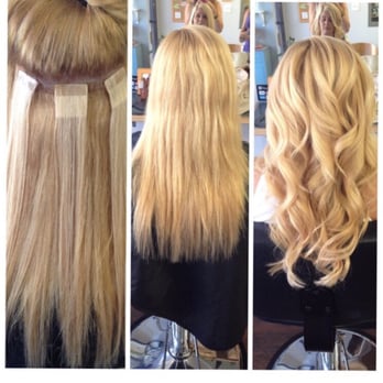 Tangerine Salon - Cinderella tape in extensions - Men's Hair Salons Near Me - Long Beach, California