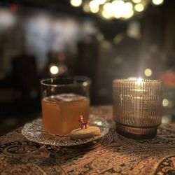 Doberman Drawing Room - The Darjeeling Limited; fantastic cocktail with Scotch Whisky, Aged Rum, Darjeeling Tea, Orange, Honey, Ginger, Cardamom, Chocolate