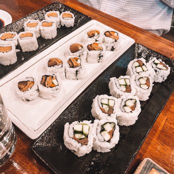 Ika Sushi - Top to bottom: Inari Roll, Bamboozled Roll, UME Roll. All vegetarian rolls. - Sushi Bars Near Me - Midvale, Utah
