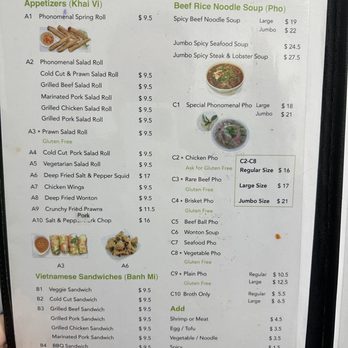 Phonomenal Vietnamese Cafe - Menu page 1 of 2 as of December 2024. - Vietnamese Near Me - Victoria, British Columbia Phonomenal Vietnamese Cafe - Menu page 1 of 2 as of December 2024. - Vietnamese Near Me - Victoria, British Columbia