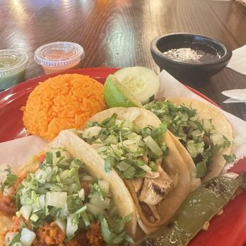 Taqueria Parranda - Taco special. 3 tacos (chorizo, chicken, steak) and side of rice and beans. $14 - Mexican Near Me - Columbia, Maryland