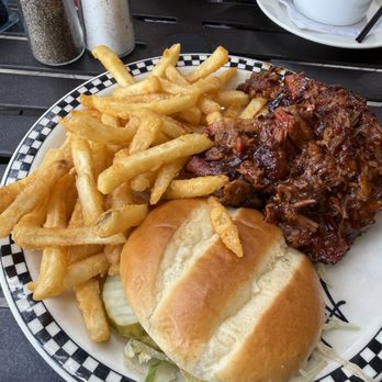 Austin's Saloon & Eatery - Austins Pig Out Sandwich. Fries are boring, the sandwich awesome! - Steakhouses Near Me - Libertyville, Illinois