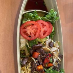 Garlic noodle with beef. Garlic noodle with beef.