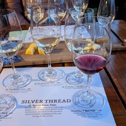 wine glasses and menu