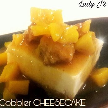 Lady J's Kitchen - The FAMOUS Peach Cobbler Cheesecake! - Caterers Near Me
