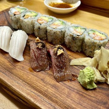 Ryujin Sushi - King crab California roll, Wagyu with red wine ponzu, white tuna. - Sushi Bars Near Me - Bridgewater, New Jersey Ryujin Sushi - King crab California roll, Wagyu with red wine ponzu, white tuna. - Sushi Bars Near Me - Bridgewater, New Jersey