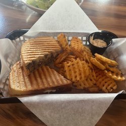 Sandy Butte Bistro and Bar - Steak and Mushroom Panini, highly recommended.