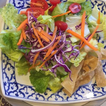 Krua Thai Restaurant - House salad with a weird peanut dressing (more like a paste) on the side - Thai Near Me - Monterey, California Krua Thai Restaurant - House salad with a weird peanut dressing (more like a paste) on the side - Thai Near Me - Monterey, California
